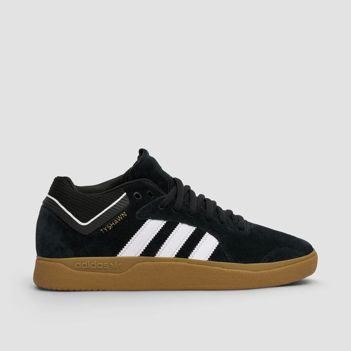 adidas Tyshawn Shoes - Core Black/Footwear White/Gold Metallic