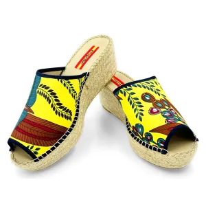 AFRICA Yellow Modern Wedge Espadrilles