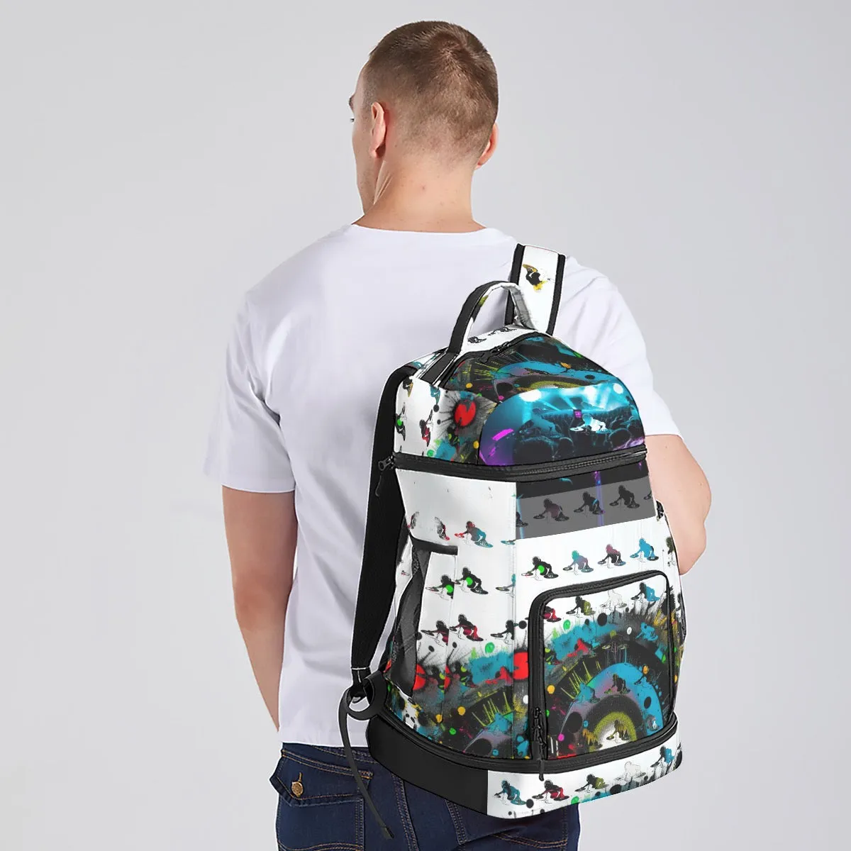 All-Over Print Multifunctional Backpack Rave