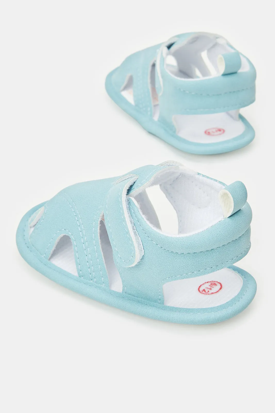 Babies Blue Pram Shoe With Bow Tie Set (2 Piece)