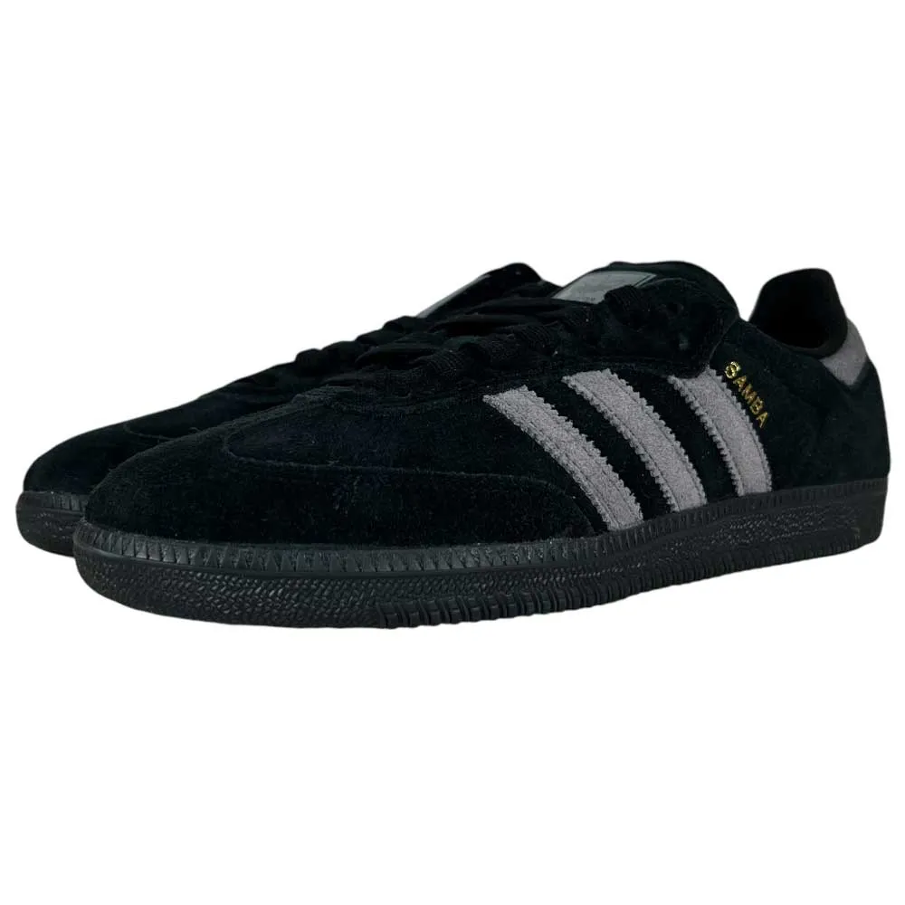 Black Gray Gold Samba ADV Adidas Skateboarding Suede Shoes