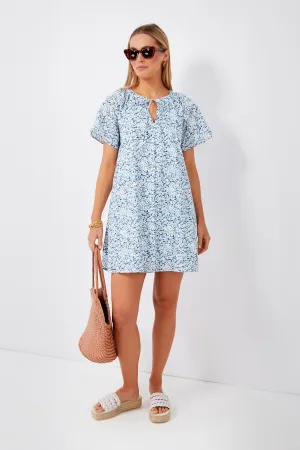 Blue Botanical V-Neck Davis Mini Dress