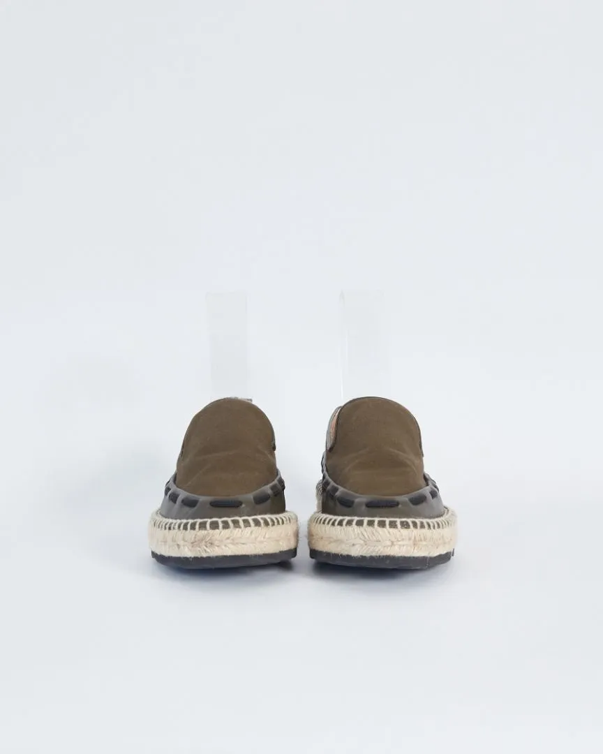 Bottega Veneta platform canvas espadrilles, khaki, 37