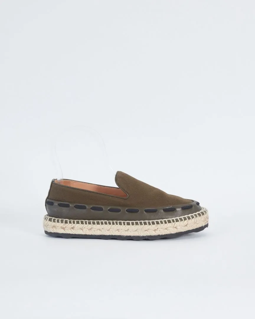 Bottega Veneta platform canvas espadrilles, khaki, 37