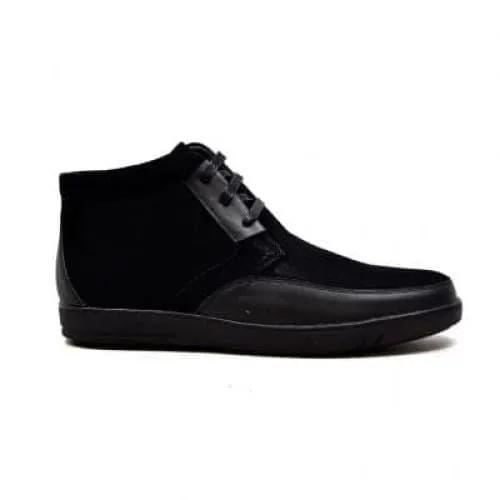 British Walkers Birmingham Bally Style Men's Black Suede and Leather High Tops