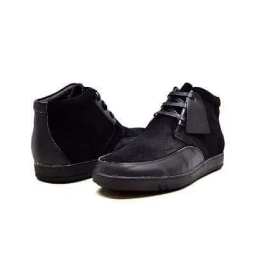 British Walkers Birmingham Bally Style Men's Black Suede and Leather High Tops