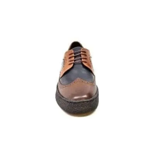 British Walkers Wingtip Men's 3 Tone Navy, Brown and Tan Leather Oxfords