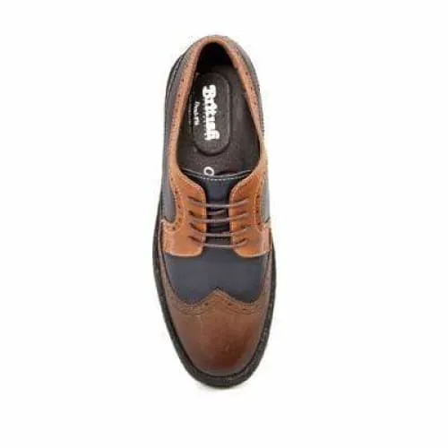 British Walkers Wingtip Men's 3 Tone Navy, Brown and Tan Leather Oxfords