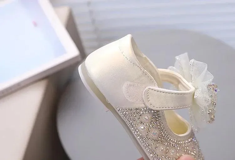 Children's Casual Shoes with Rhinestone Mesh Bow - TSS268