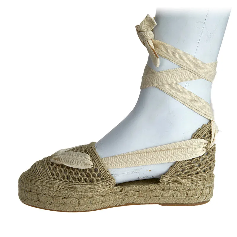 Clementine Jute Ribbon Espadrille - Natural -Sample Size 37