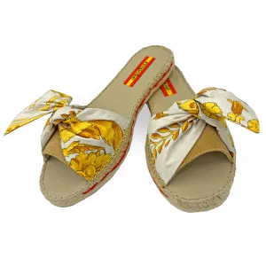 CORINTH White Bow Slide Espadrilles