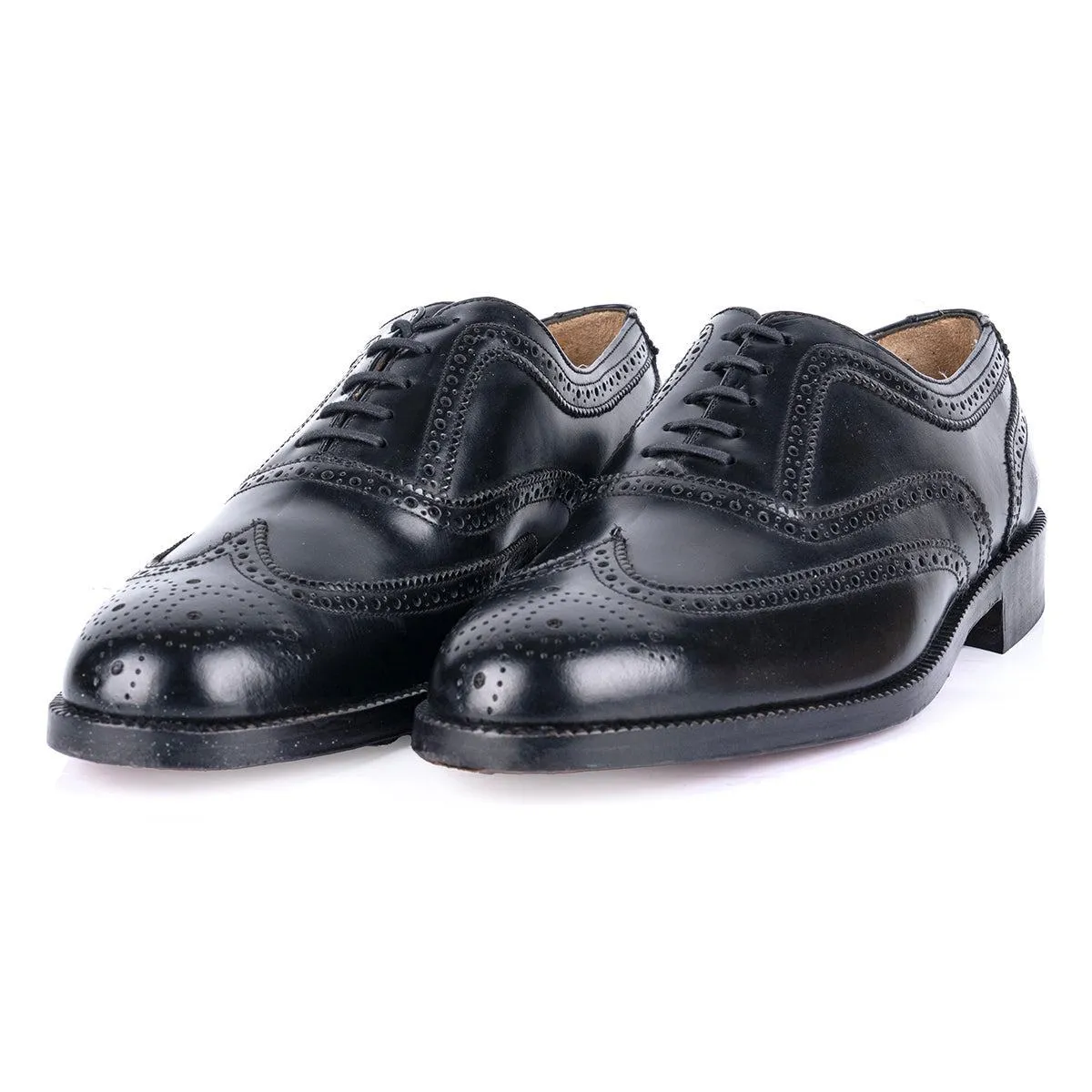 Crown British Style Oxford Formal Lace Ups Leather Black Colour For Men