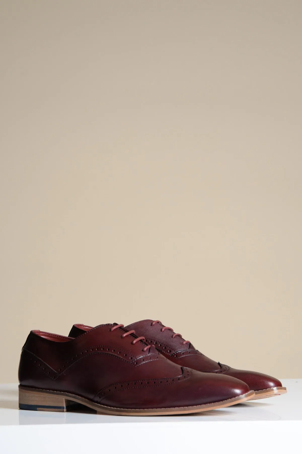 DAWSON - Bordeaux Burgundy Wingtip Oxford Brogue Shoe