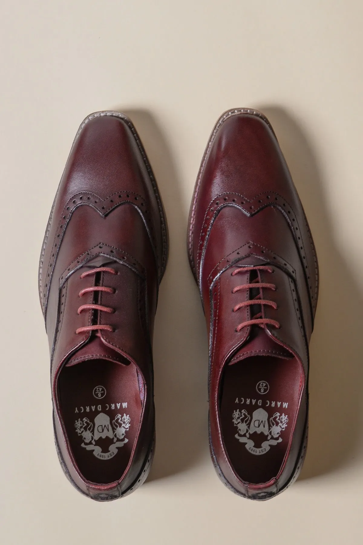 DAWSON - Bordeaux Burgundy Wingtip Oxford Brogue Shoe