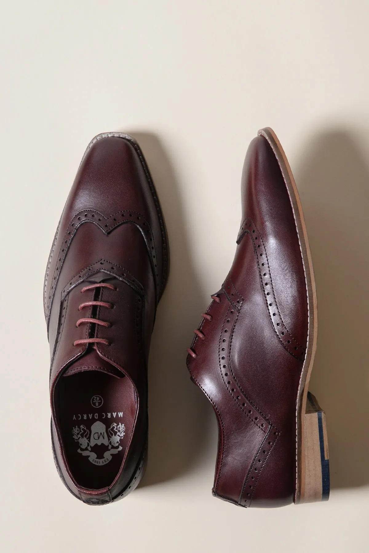 DAWSON - Bordeaux Burgundy Wingtip Oxford Brogue Shoe