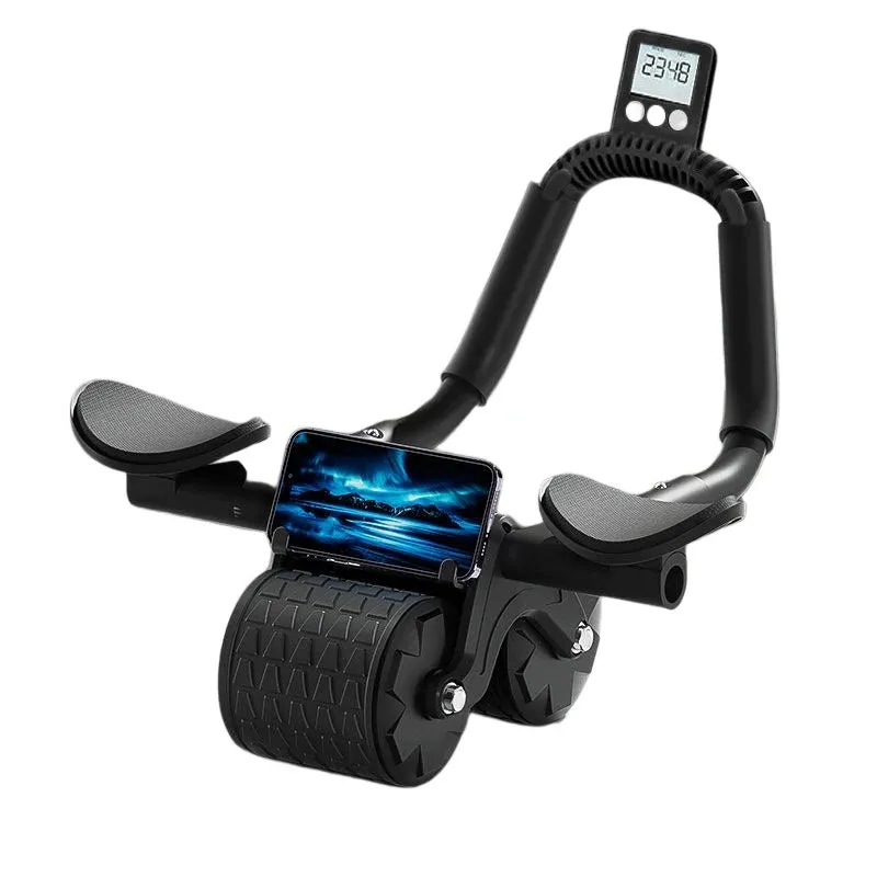 Elbow Support Automatic Rebound Abdominal Wheel Core Muscle Ab Trainer with Counter Display Fitness Exercise Roller Wheel