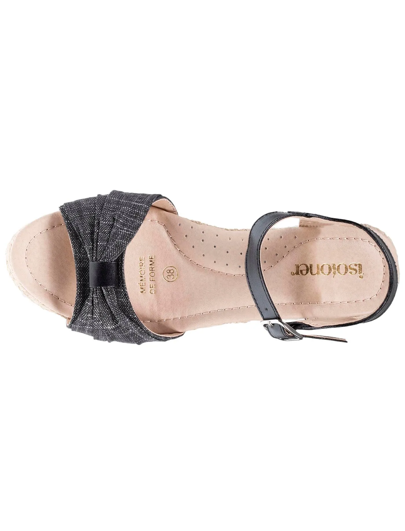 Espadrilles Femme ouverte à talon corde Noir