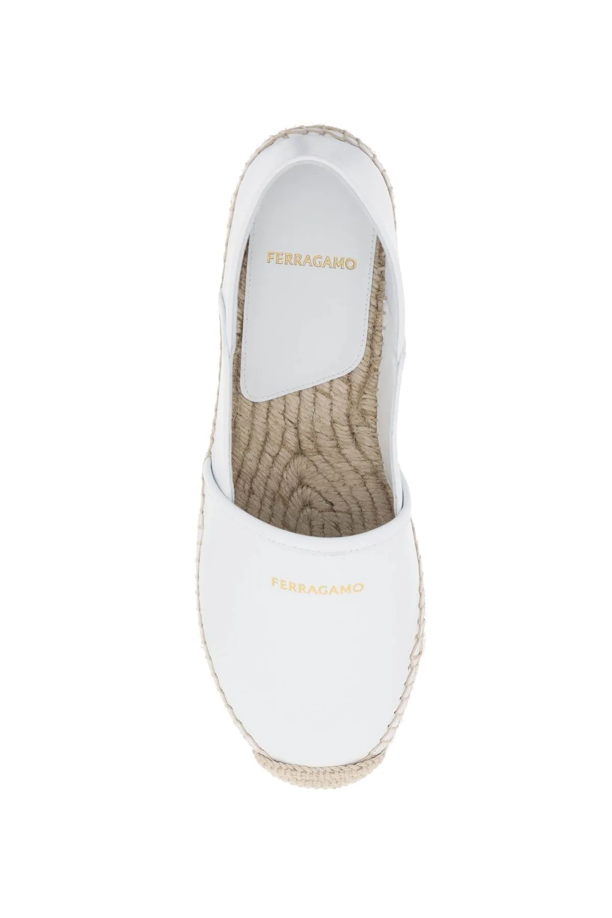 Ferragamo Luxurious White Leather Espadrilles for Women