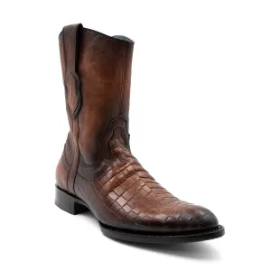 Ferrini Mens Winston R-Toe Vintage Leather Alligator Cowboy Boots