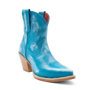 Ferrini Womens Pixie J-Toe Turquoise Leather Cowboy Boots