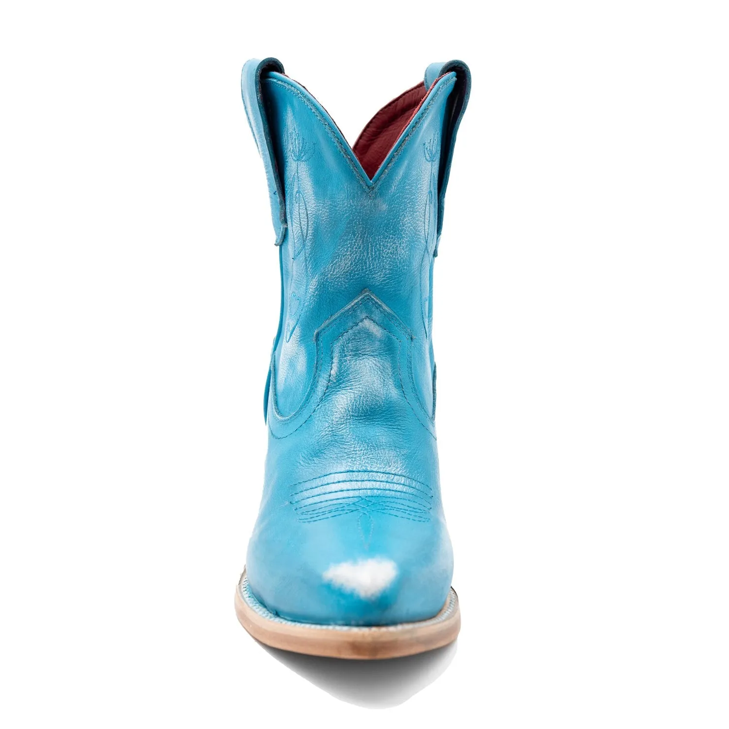 Ferrini Womens Pixie J-Toe Turquoise Leather Cowboy Boots