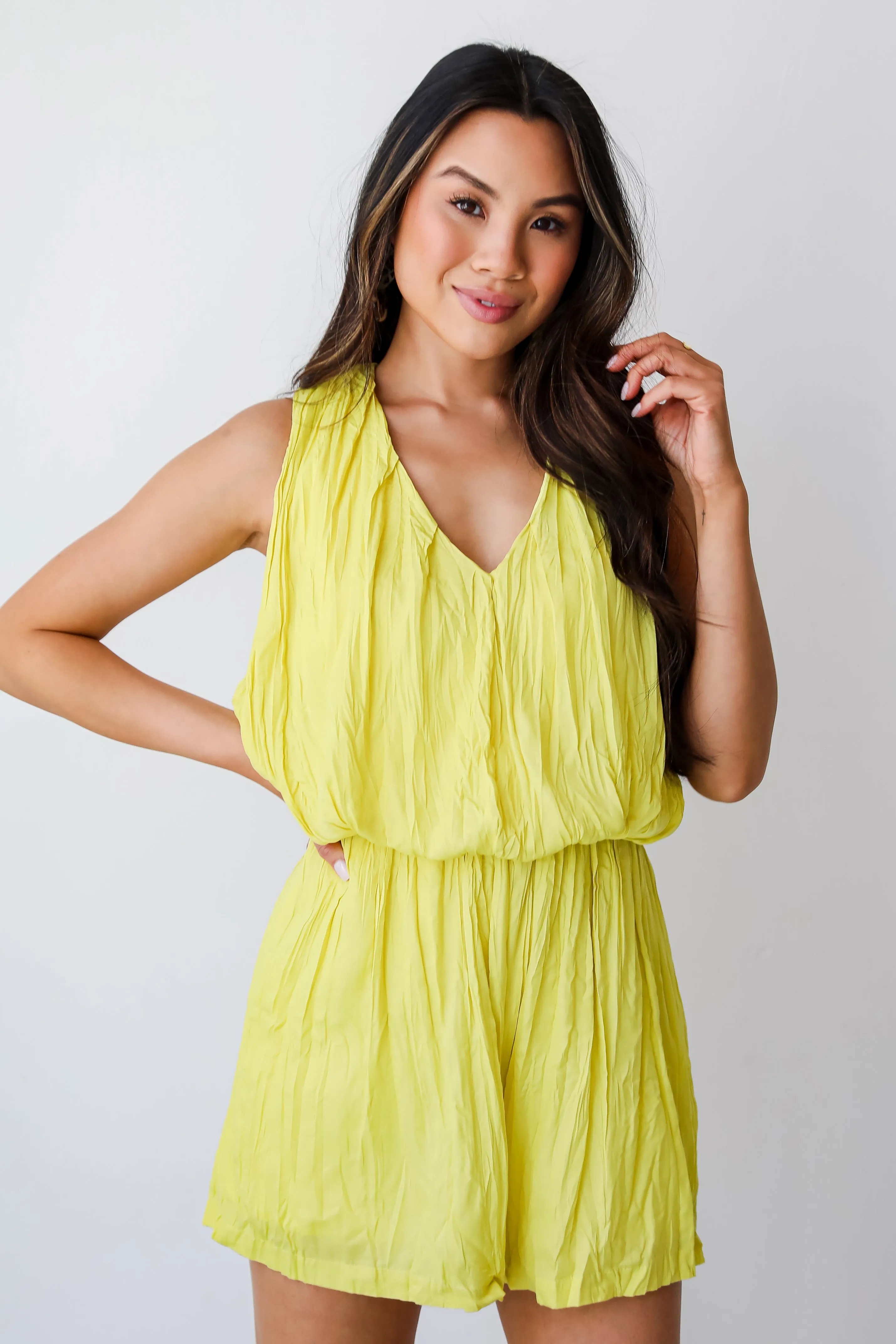 FINAL SALE - Sweetest Stance Yellow Romper