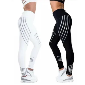 Fitness Leggings: High Elastic Shine Workout Pants