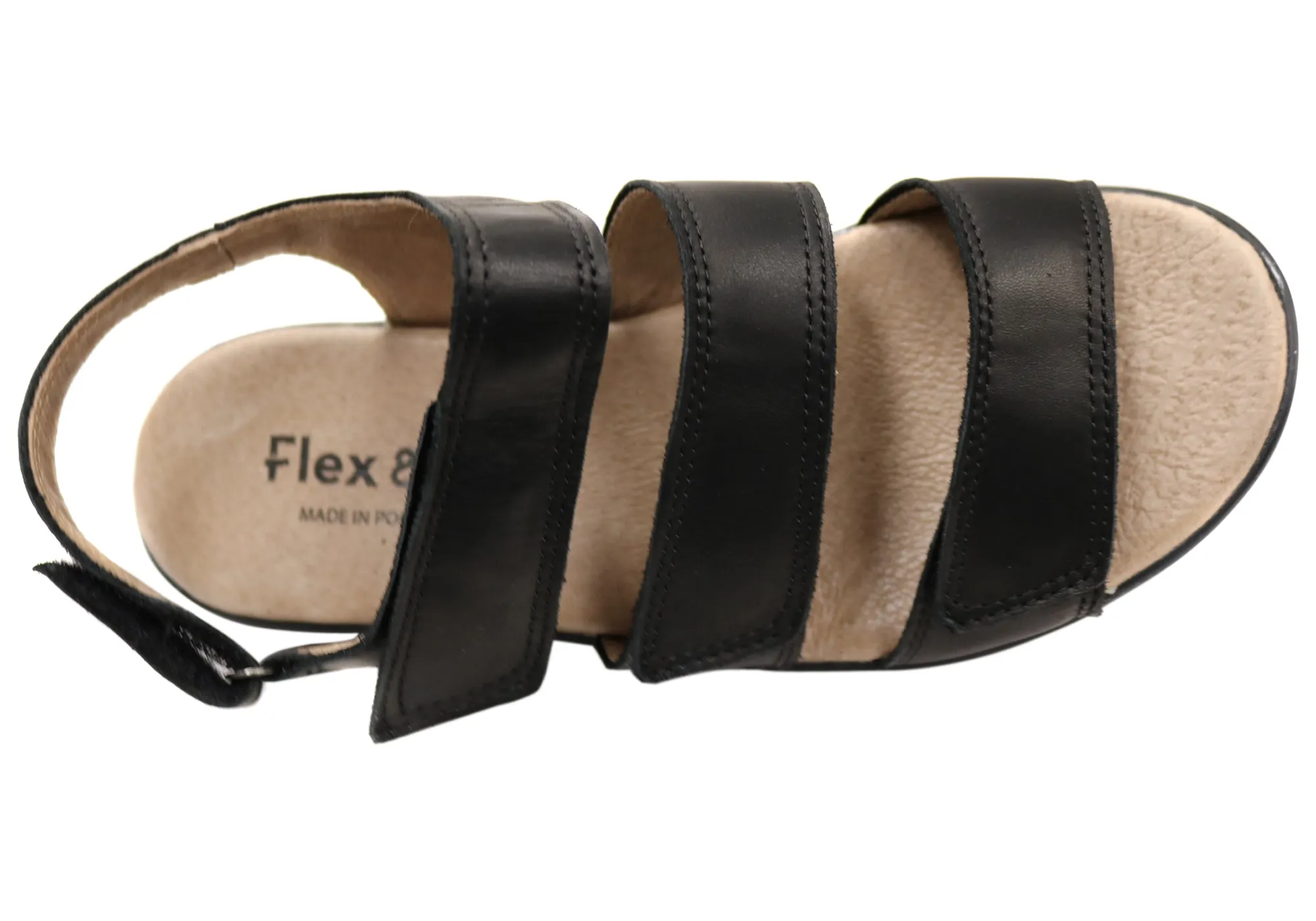 Flex & Go Renay Womens Comfortable Leather Sandals Made In Portugal