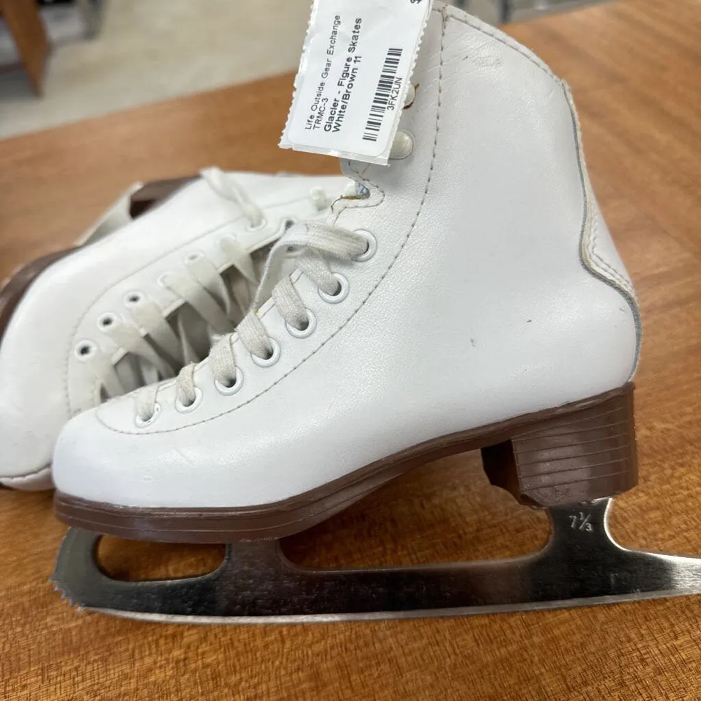 Glacier - Figure Skates : White/Brown-children-11