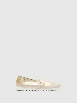 Gold Elasticated Espadrilles