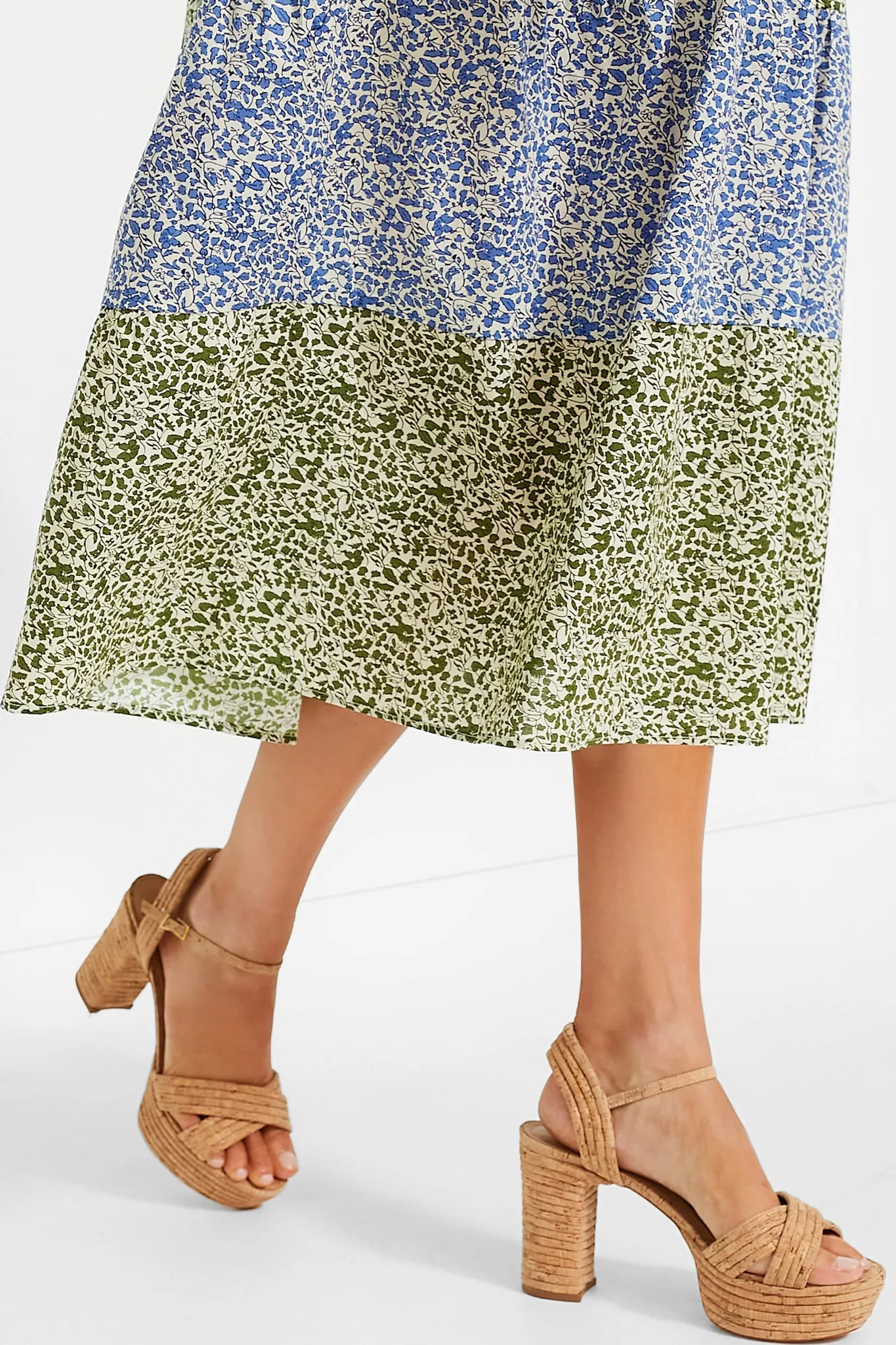 Green & Blue Floral Barton Midi Dress