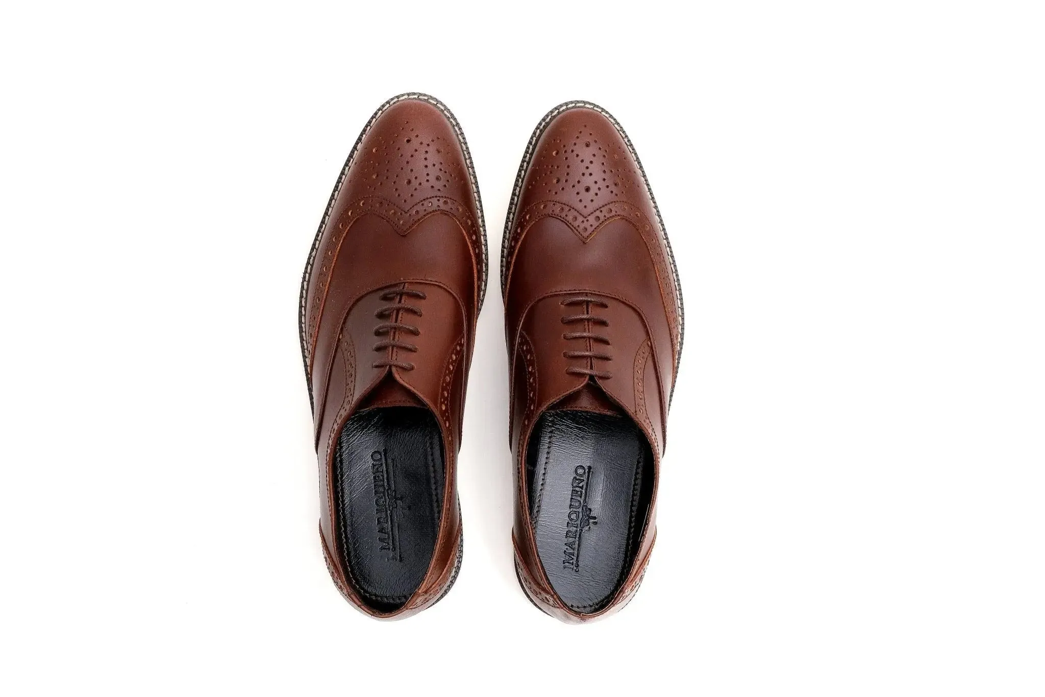 GUEVARRA Wingtip Oxford in Rubber Sole - Walnut