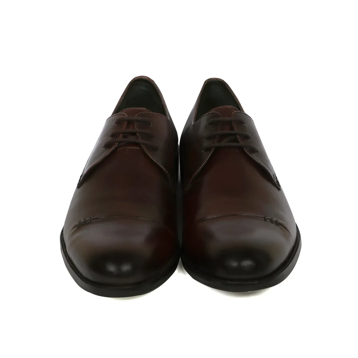 Handmade Dark Brown Toe Cap Men Leather Oxford Formal Shoe By Brune & Bareskin