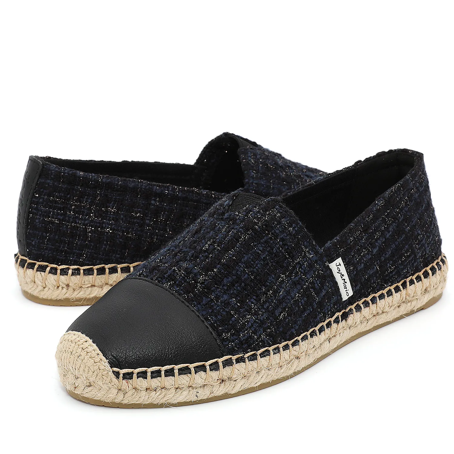 Handmade Women’s Slip-On Espadrille Tweed Loafers Flats-A01962W