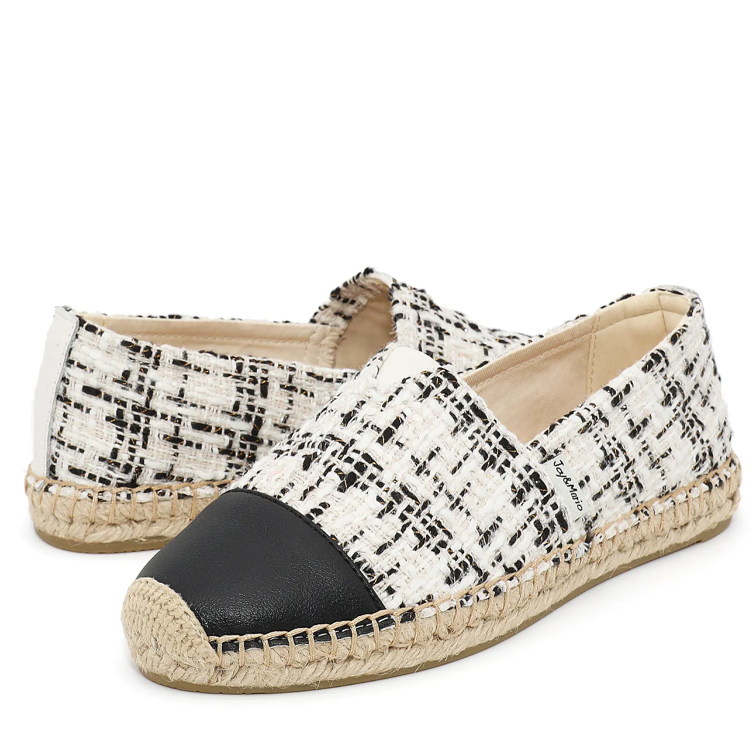 Handmade Women’s Slip-On Espadrille Tweed Loafers Flats-A01962W