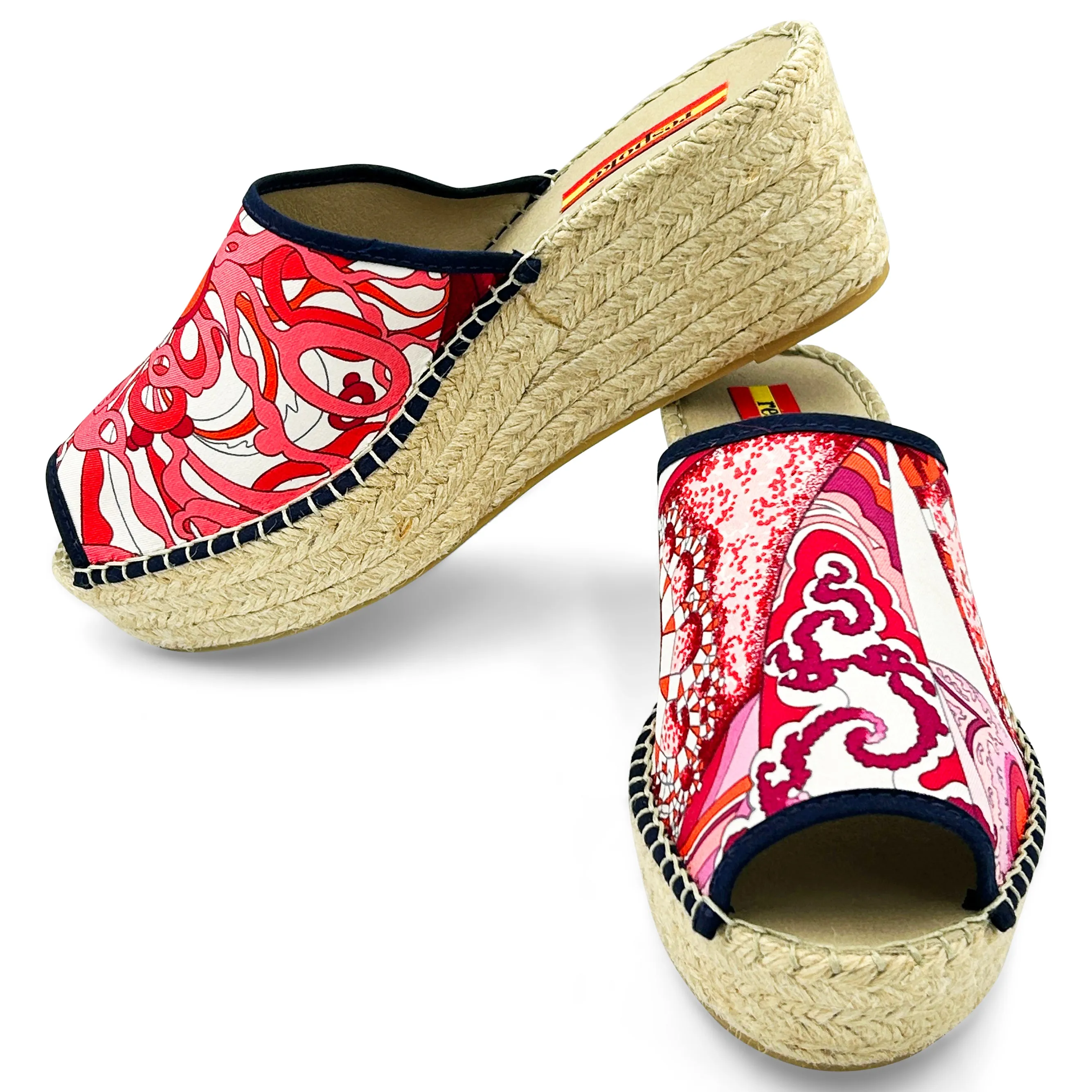 INFINI Fuchsia Modern Wedge Espadrilles