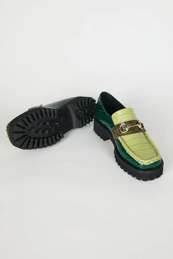 Intentionally Blank Hk2 Lug Sole Loafer in Forest Floor Combo