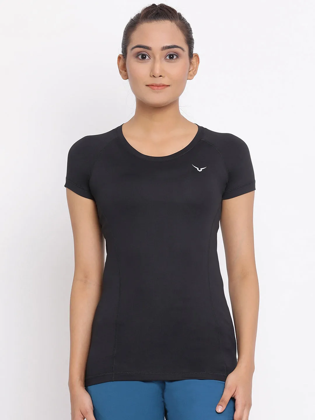 Invincible Women’s Stretch Round Neck Solid Tee