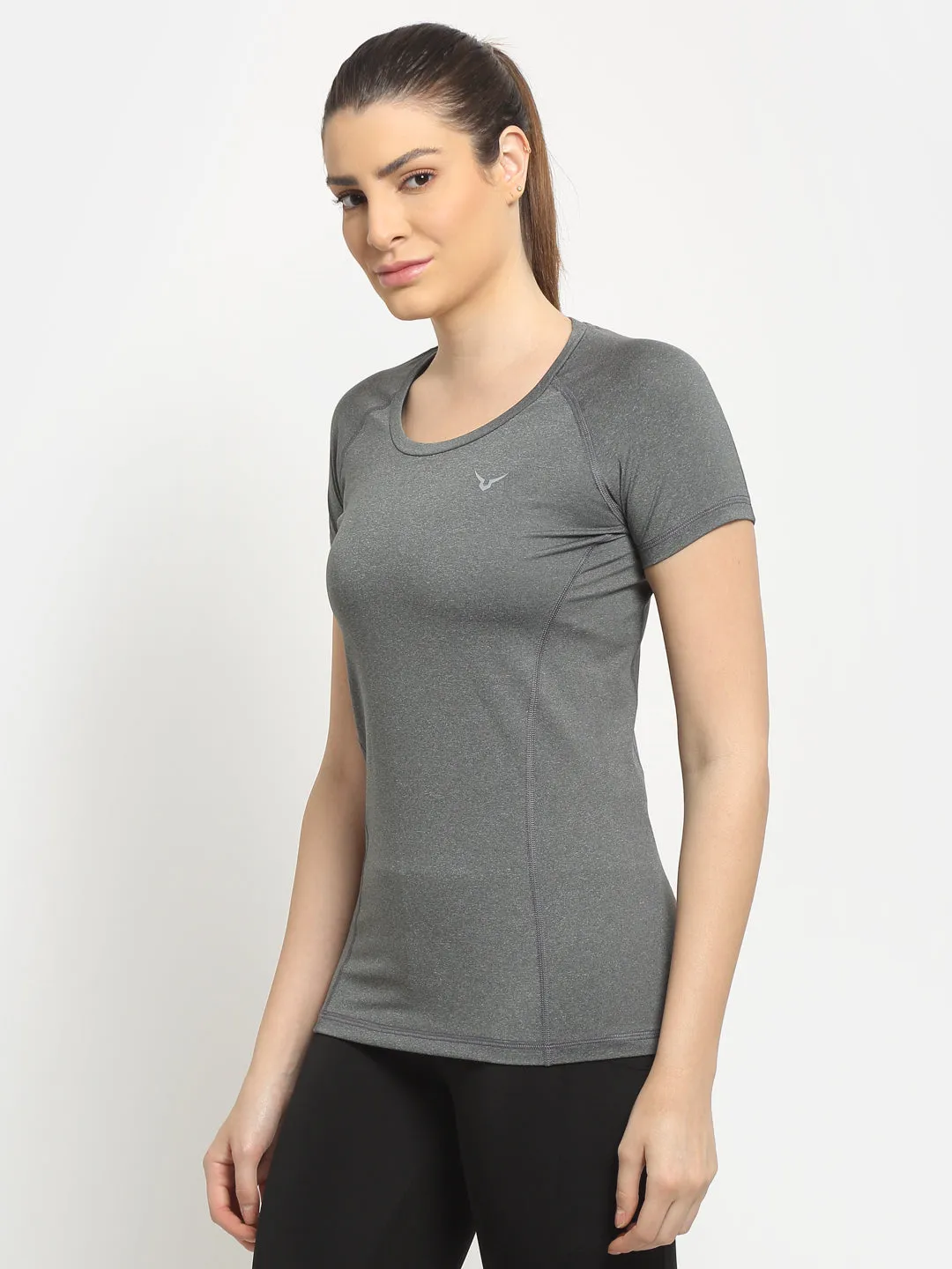 Invincible Women’s Stretch Round Neck Solid Tee