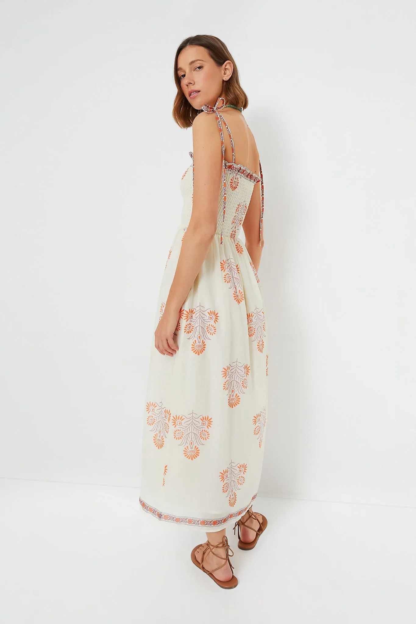 Ivory Papaya Kaia Aster Dress