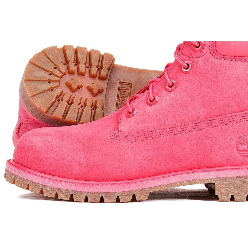 Juniors 6" Premium Nubuck Waterproof Boots, Bright Pink Nubuck