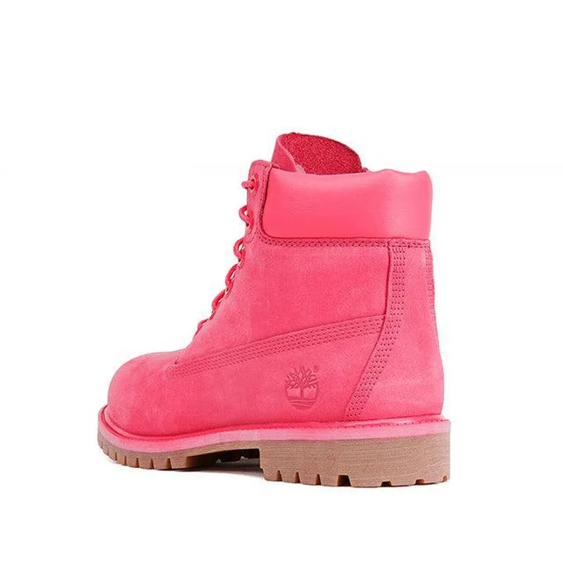 Juniors 6" Premium Nubuck Waterproof Boots, Bright Pink Nubuck