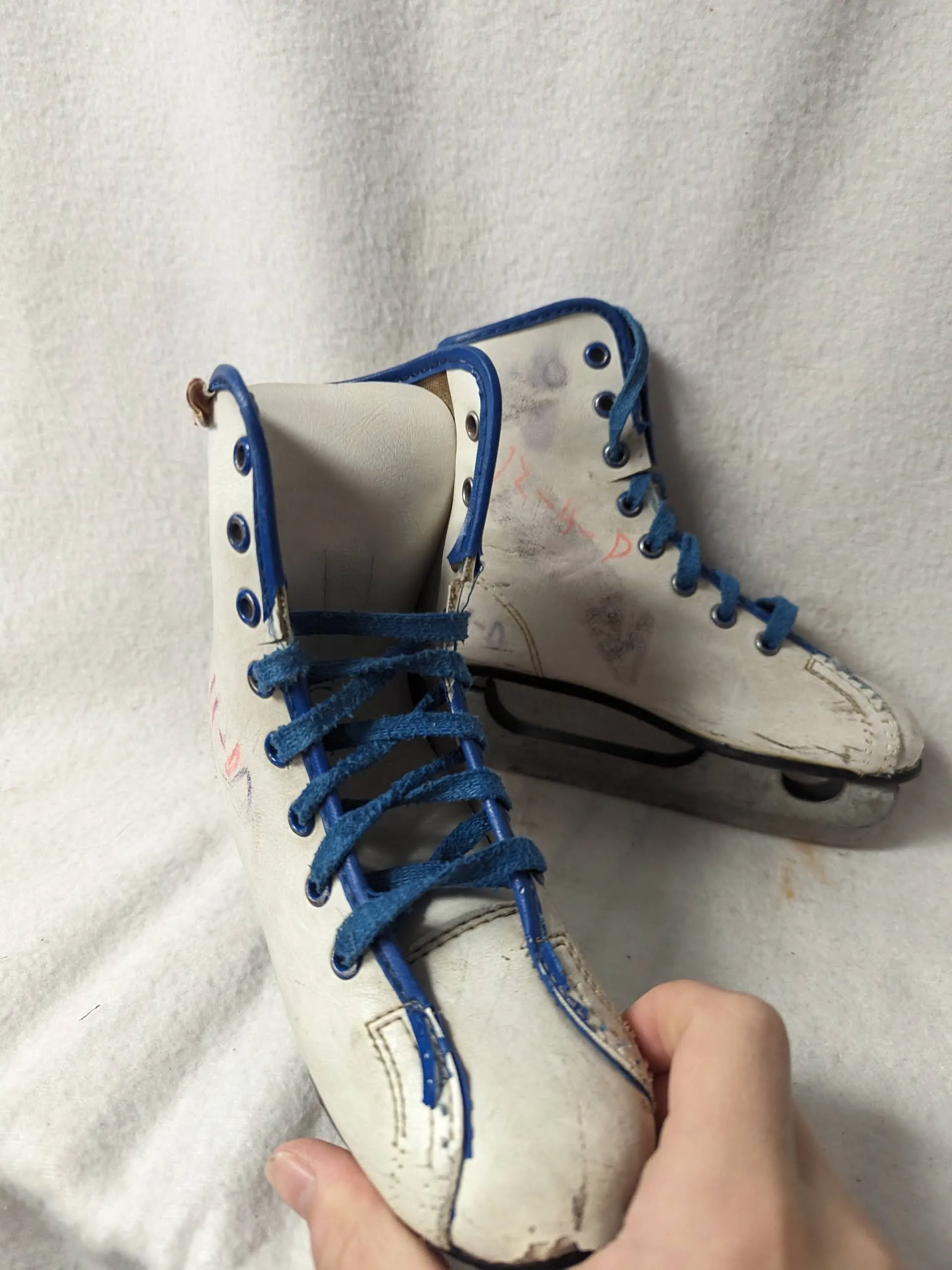 Lake Placid Balance Blades Ice Skates Size Youth 12 Color White Condition Used