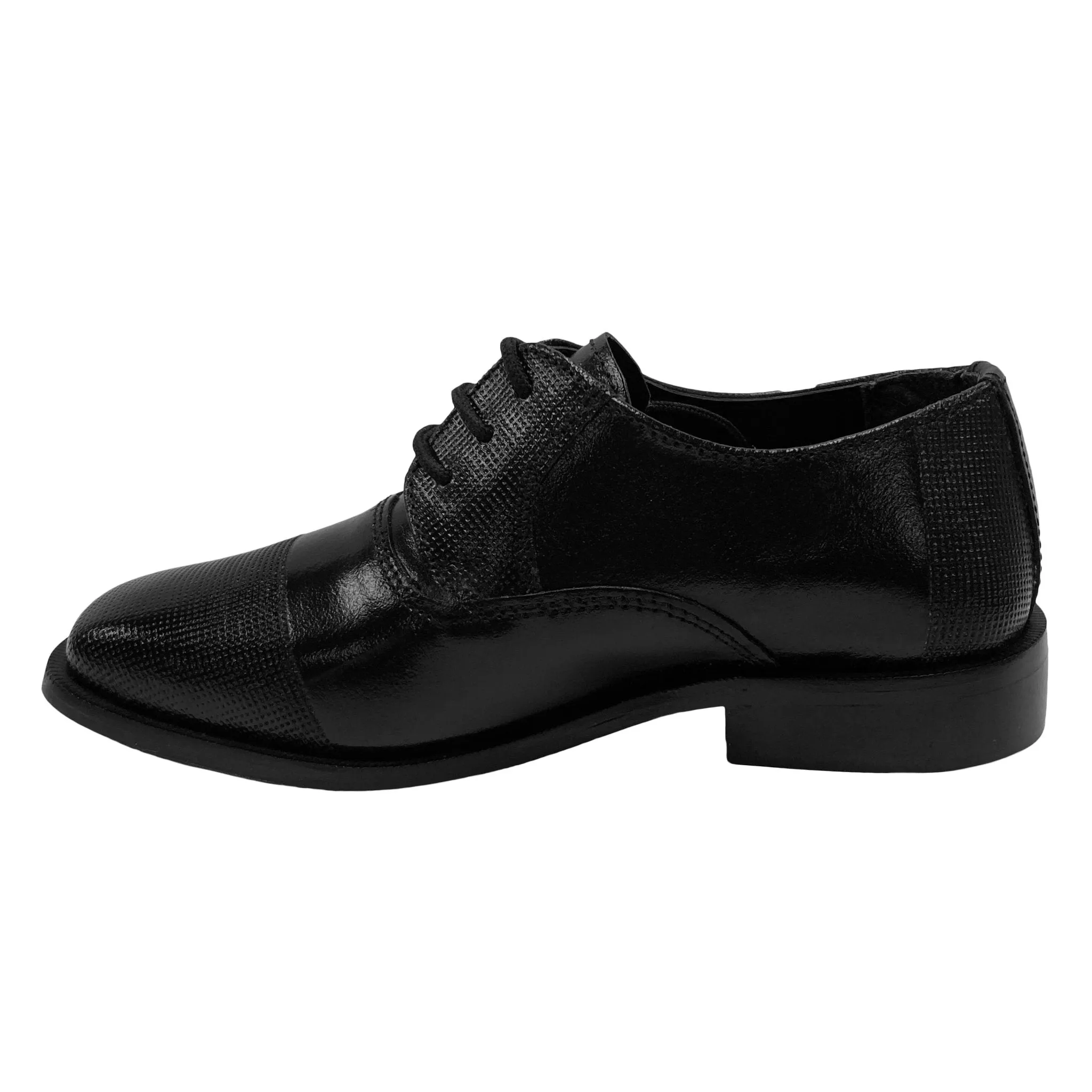 LIBERTYZENO Black Leather Oxford Style Dress Shoes For Kids