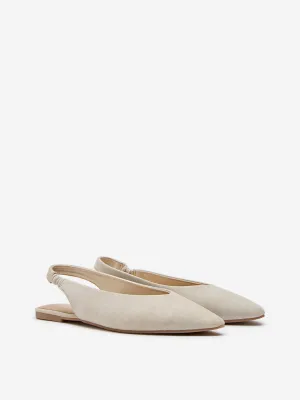 LUNA BLU Ivory Slingback Shoes