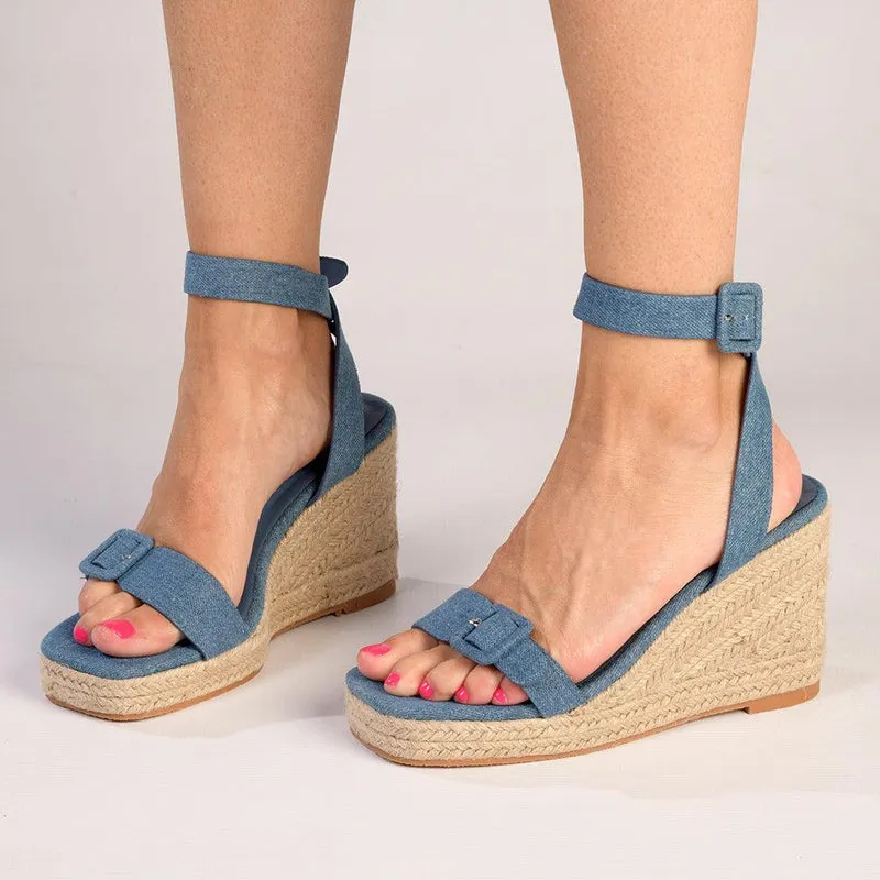 Madison Annabella Espadrille Wedge - Denim