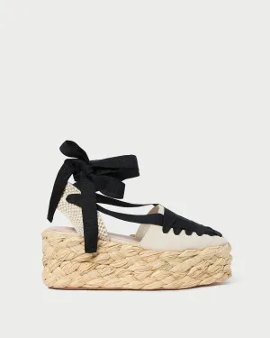 Mason Natural/Black Platform Espadrille