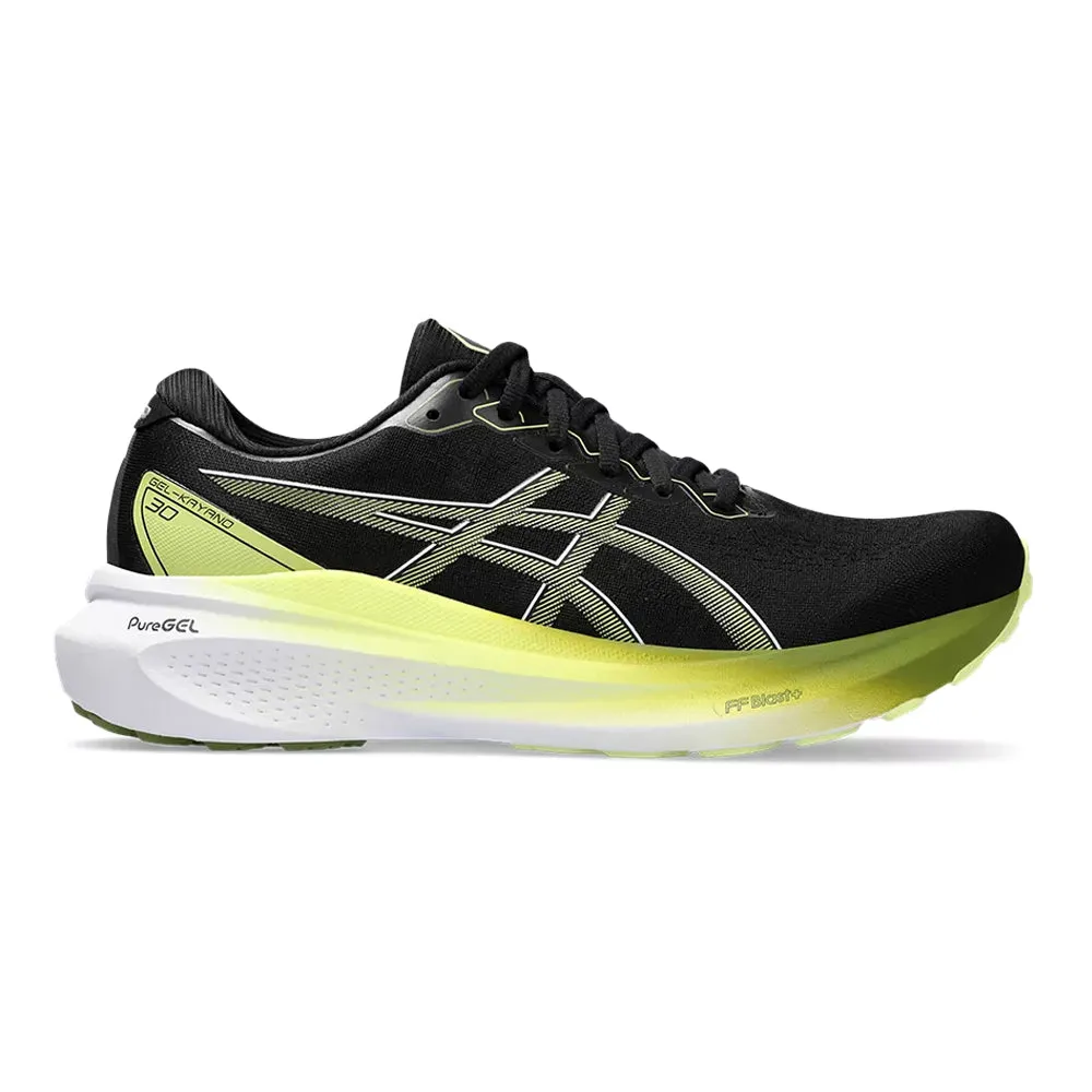 Men's Asics Gel-Kayano 30, Black/Glow Yellow, 11 2E Wide