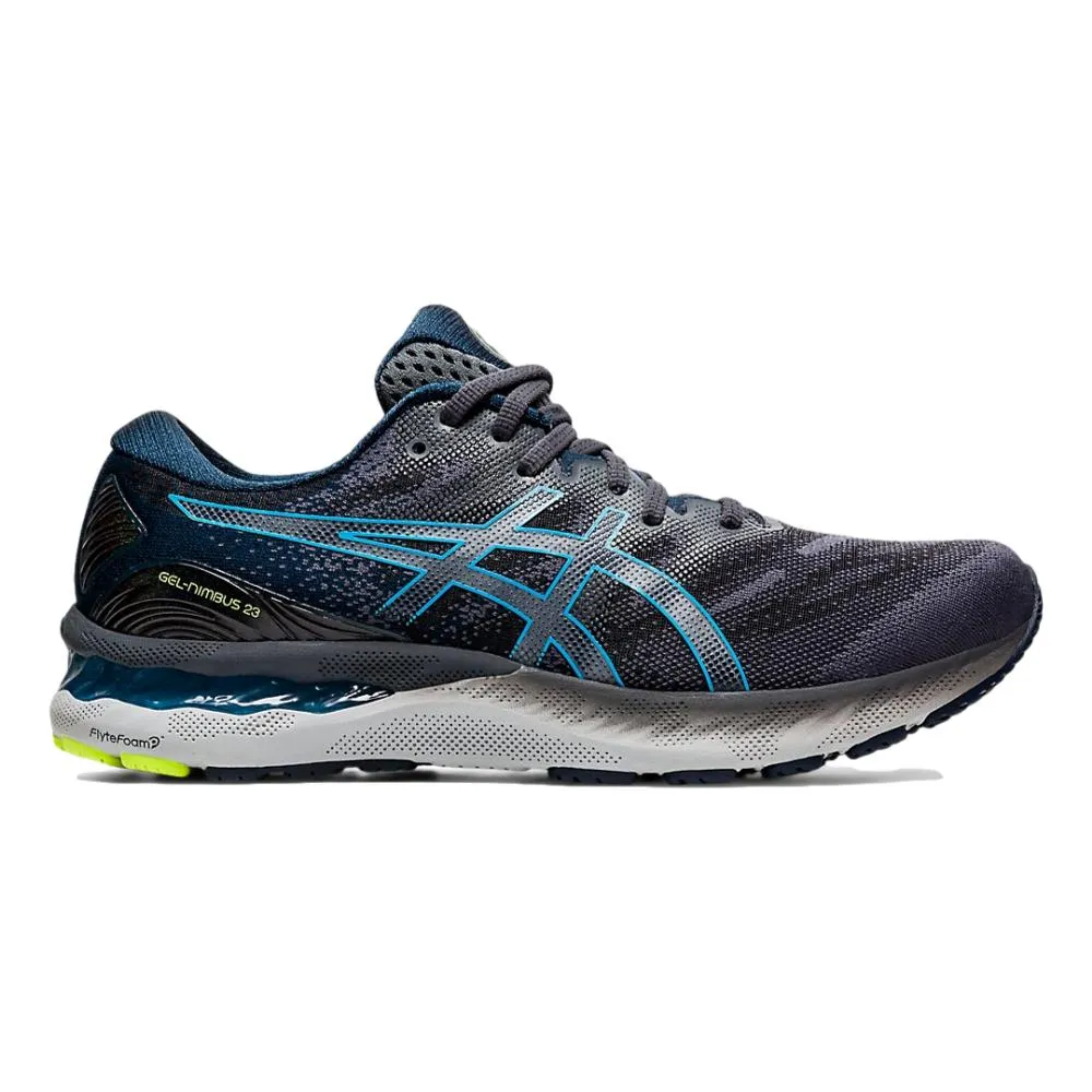 Men's Asics Gel-Nimbus 23, Carrier Grey/Digital Aqua, 10.5 2E Wide