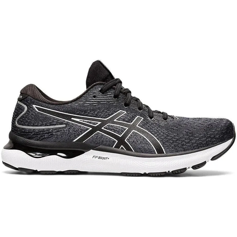 Men's Asics Gel-Nimbus 24, Black/White, 10 4E Extra Wide